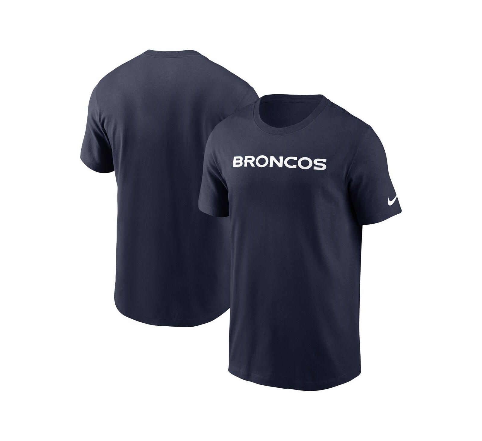 Nike Men's Navy Denver Broncos Primetime Wordmark Essential T-Shirt