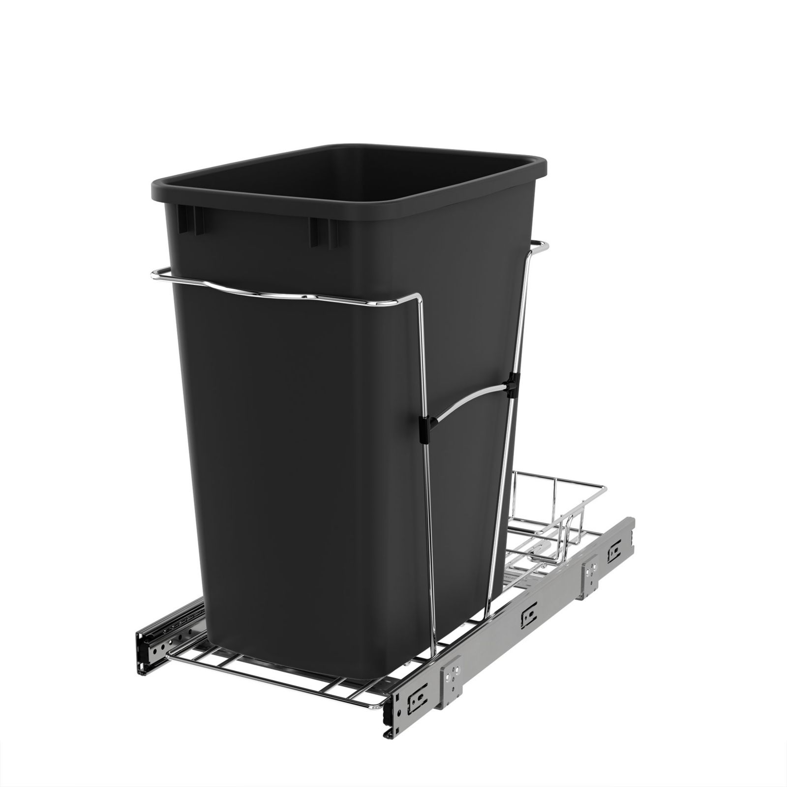 Rev-A-Shelf выдвижная корзина для мусора 35 qt для кухонных шкафов, Black, RV-12KD-18C S