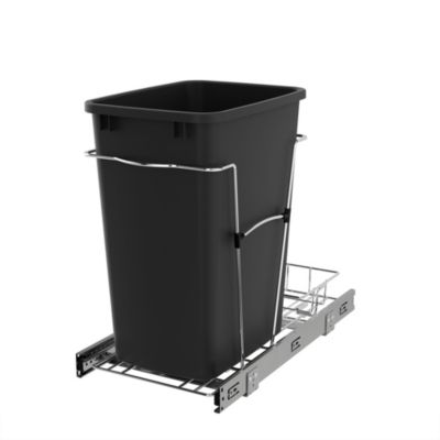 Rev-A-Shelf выдвижная корзина для мусора 35 qt для кухонных шкафов, Black, RV-12KD-18C S