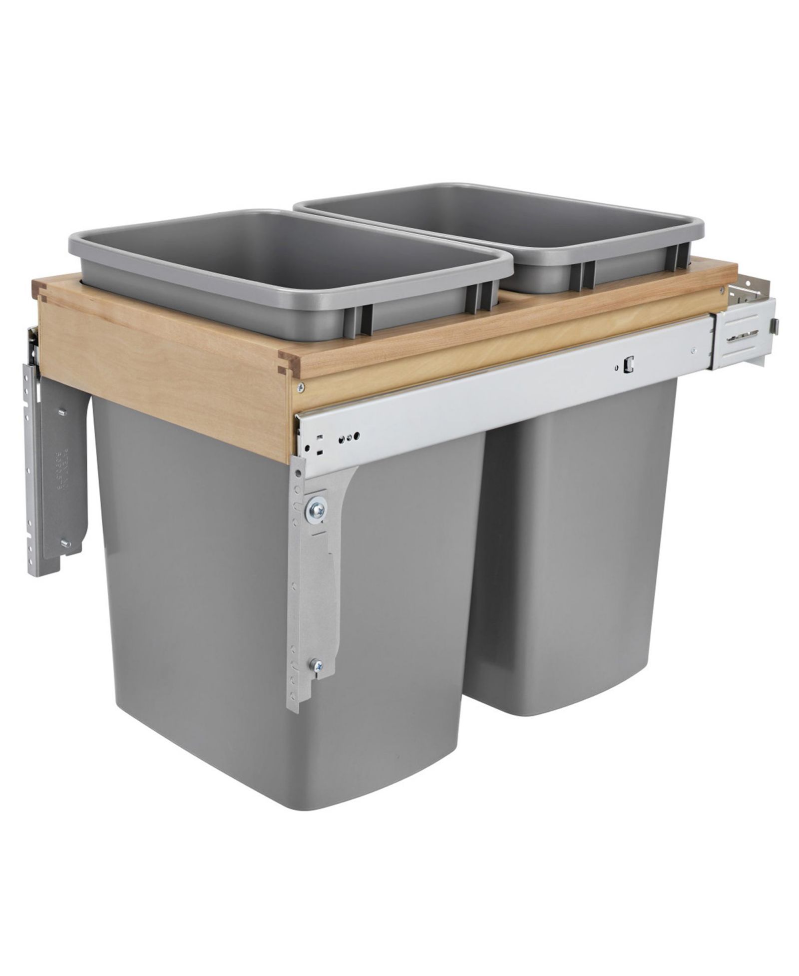 Rev-A-Shelf Pull Out Top Mount Trash Can w/ Soft-Close, 35 Qt, 4WCTM-18BBSCDM2