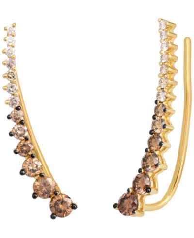 Le Vian® серьги-клипсы с бриллиантами Chocolate Ombré в 14k розовом золоте