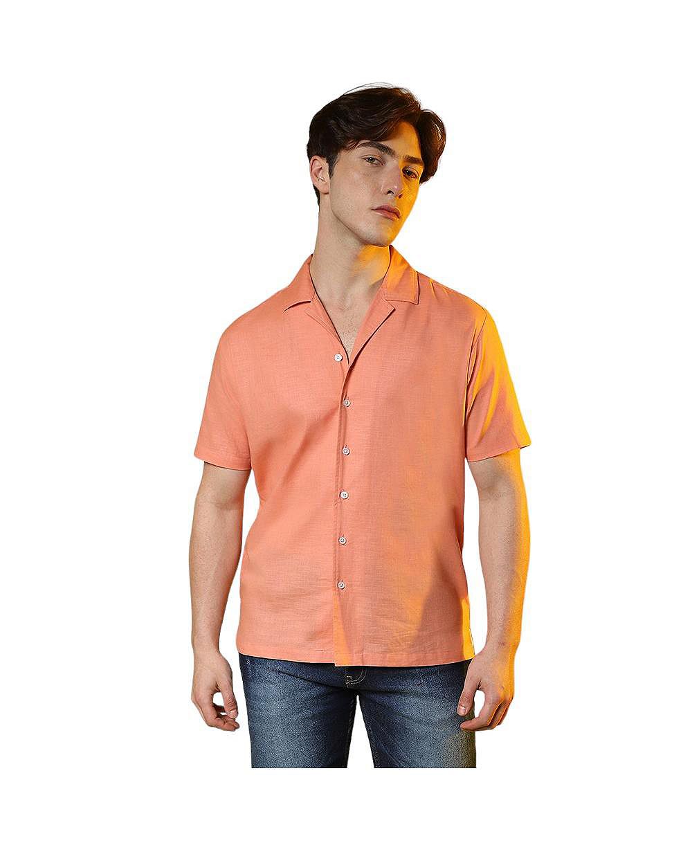 Рубашка Campus Sutra Men's Tangarine Orange Heathered