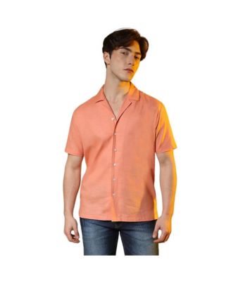 Campus Sutra Men's Tangarine Orange Heathered Shirt