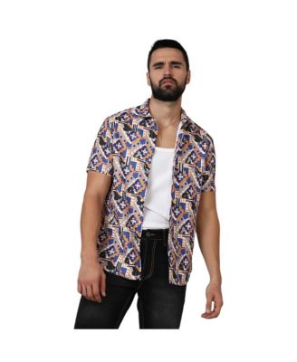 Мужская богемная рубашка Campus Sutra Sienna Brown & Indigo Blue