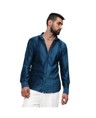 Men's Aegean Blue Curly-Creased Shirt
