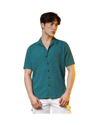 Campus Sutra Мужская рубашка в полоску с самодизайном Teal Green