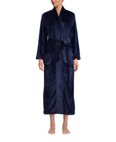 Lands' End Women's Cozy Plush Long Wrap Robe