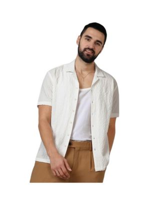 Мужская рубашка Campus Sutra Micro Creased белого цвета