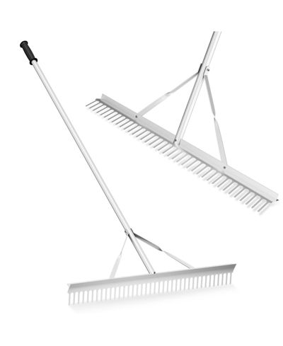 GIVIMO Aluminum Rake with 36 Inch Wide Rake Head and 68 Inch Long Handle