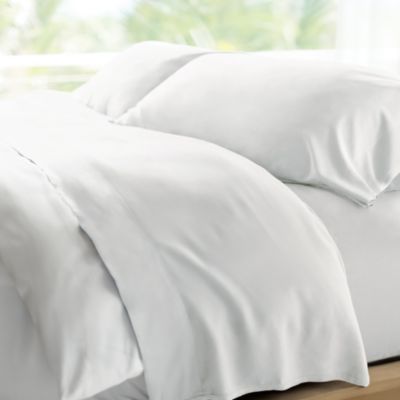 CARILOHA Retreat 100% Bamboo Lyocell Sheets - 4-Piece Queen Sheet Set - 18 in Extra Deep Pockets - OEKO-TEX Standard 100 - White