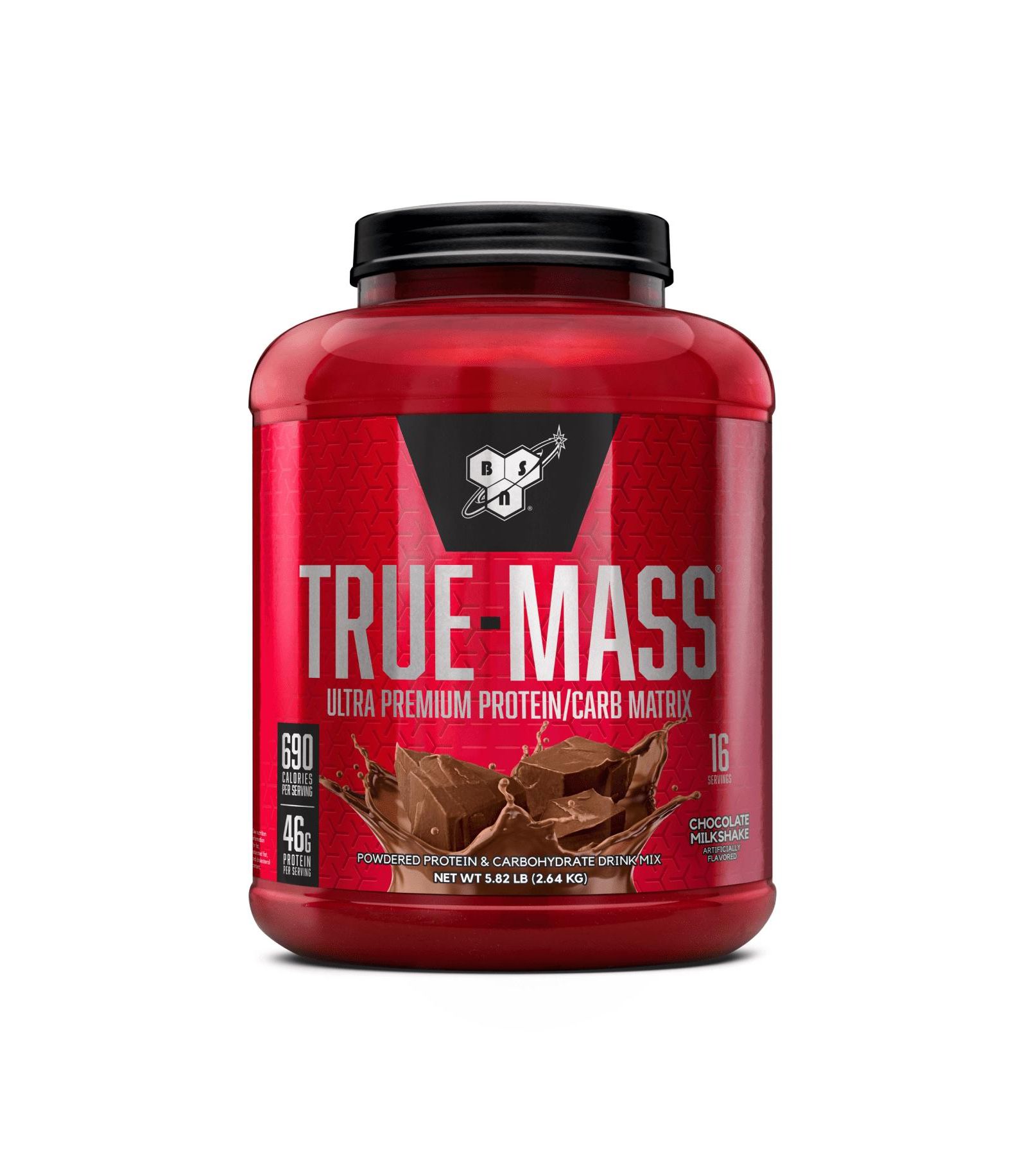 Спортивное питание BSN True-Mass Ultra Premium Protein & Carb Matrix, протеиновый порошок 46 g, шоколадный коктейль, 5.82 lb, 16 порций