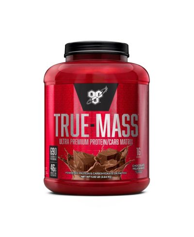 Спортивное питание BSN True-Mass Ultra Premium Protein & Carb Matrix, протеиновый порошок 46 g, шоколадный коктейль, 5.82 lb, 16 порций