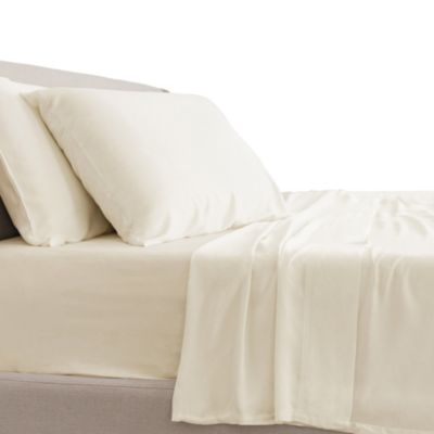 CARILOHA Classic 100% Bamboo Viscose Sheets - 3-Piece Twin Sheet Set - 18 in Extra Deep Pockets - OEKO-TEX Standard 100 - Ivory