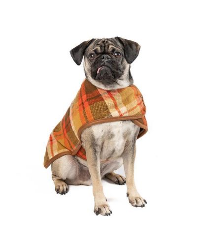 Chilly Dog M Rust Plaid Coat
