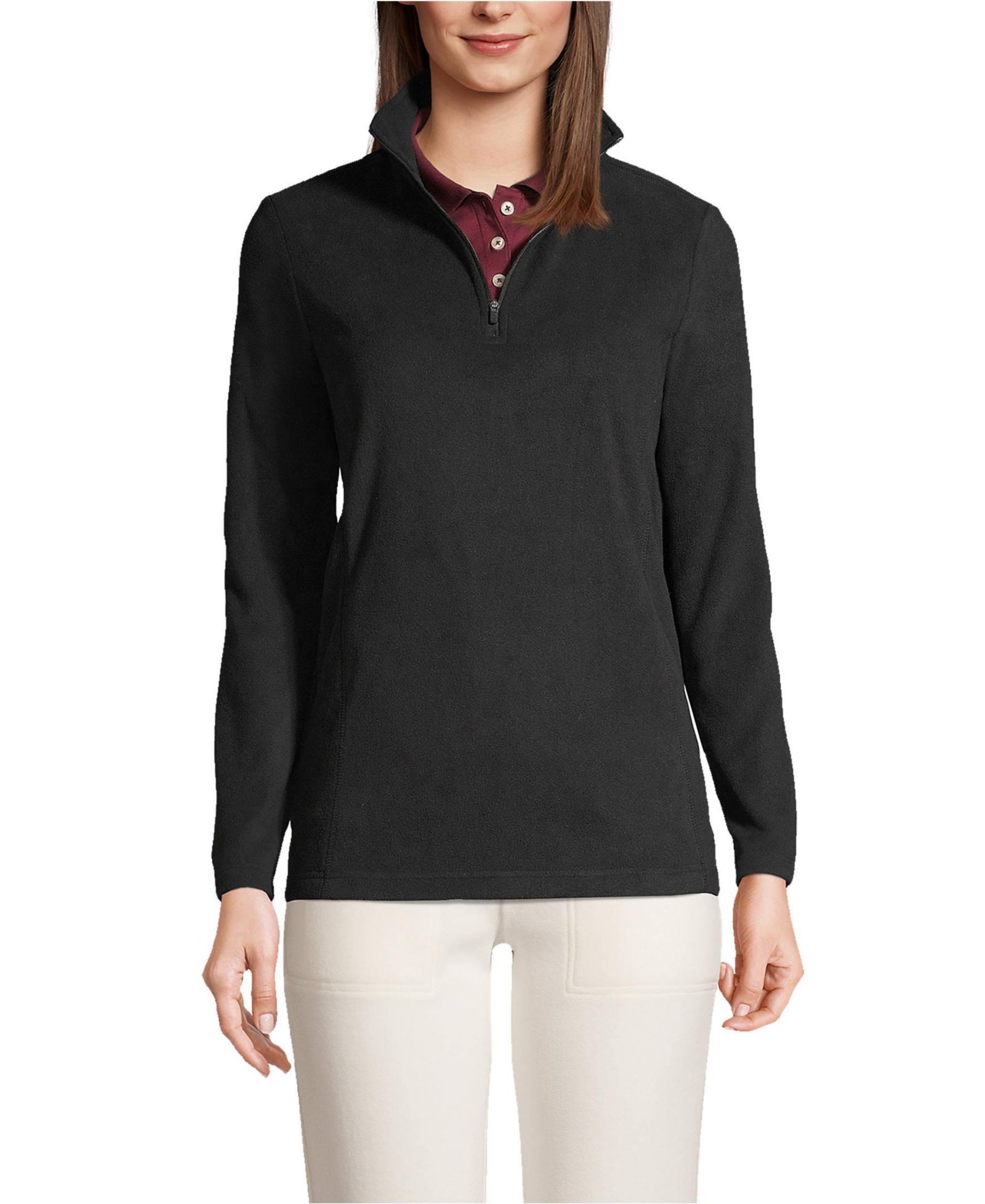 Джемпер Lands' End Women's Thermacheck 100 Fleece Quarter Zip Pullover Top
