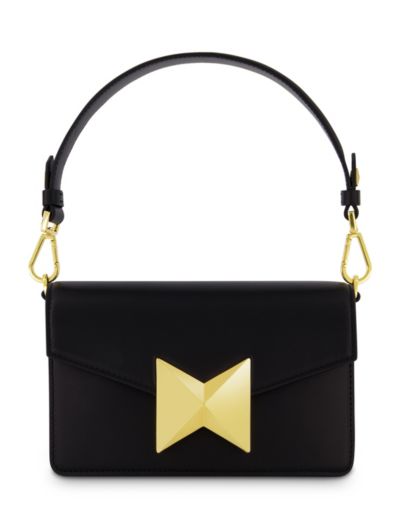 Плечевая сумка Mac Duggal Classic Leather Gold Plated Hardware