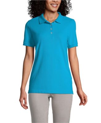 Женское поло Lands' End Banded Short Sleeve Fem Fit Mesh