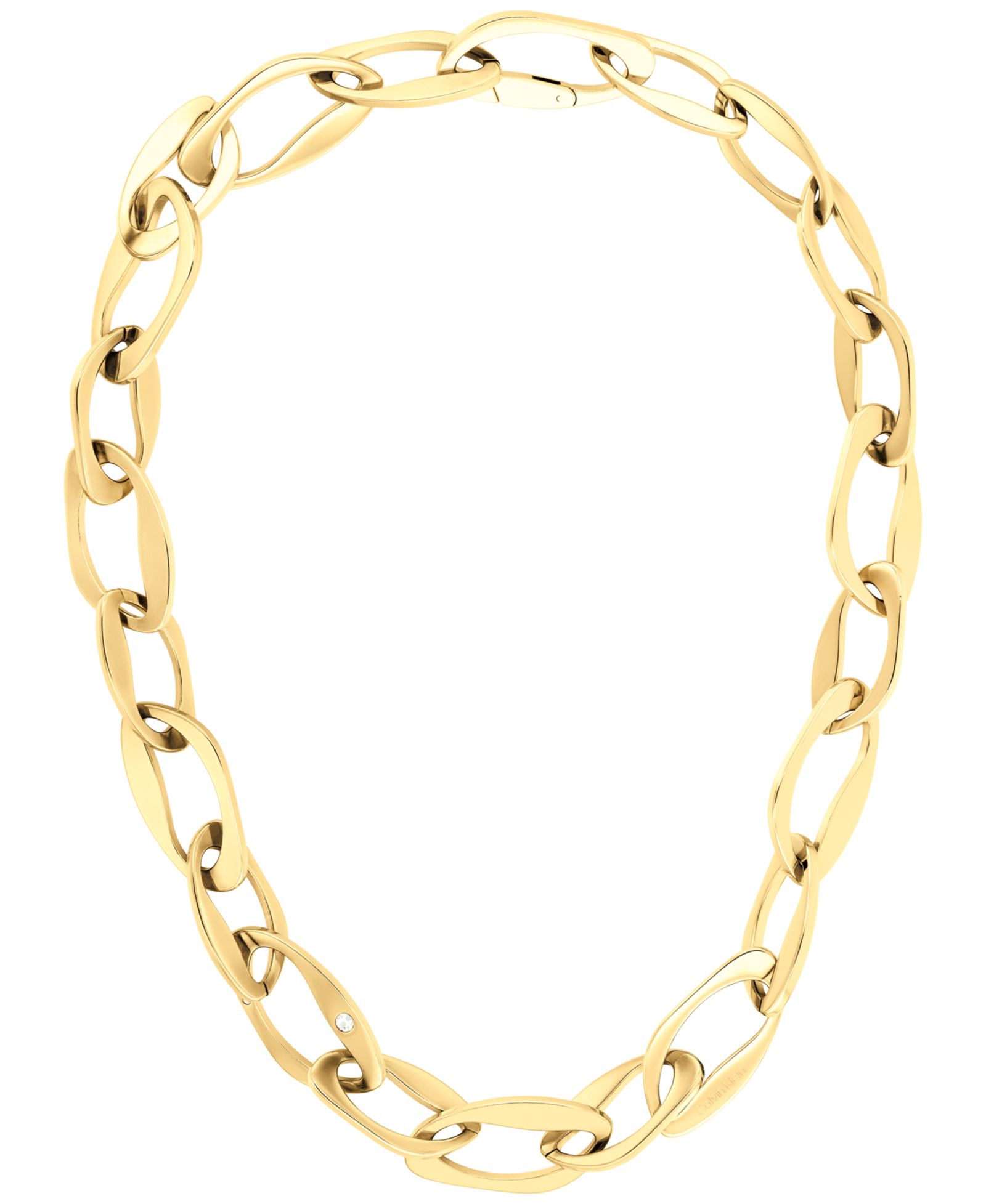 Calvin Klein Pavé Sculpted Link Collar Necklace, 16-7/8" + 2" extender