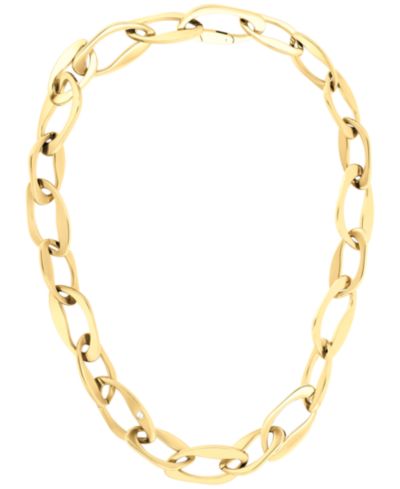 Calvin Klein Pavé Sculpted Link Collar Necklace, 16-7/8" + 2" extender