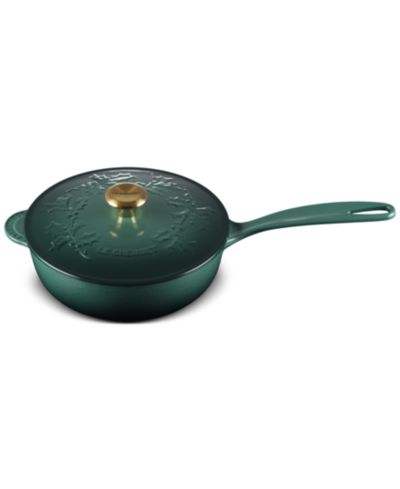 Le Creuset Holly Collection Enameled Cast Iron 2.25-Quart Traditional Saucier with Lid