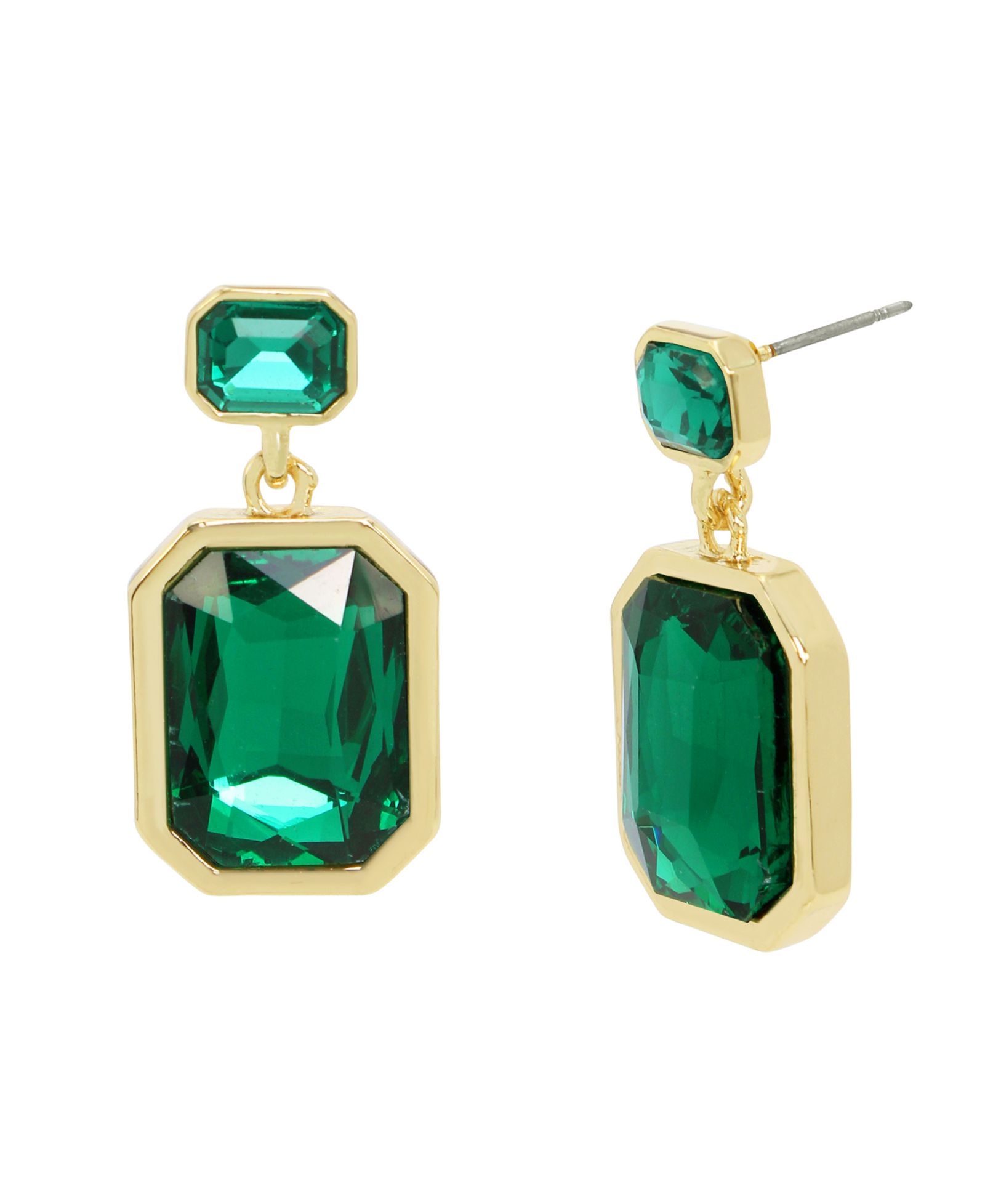 Серьги Steve Madden Faux Stone Gem Double Drop Earrings