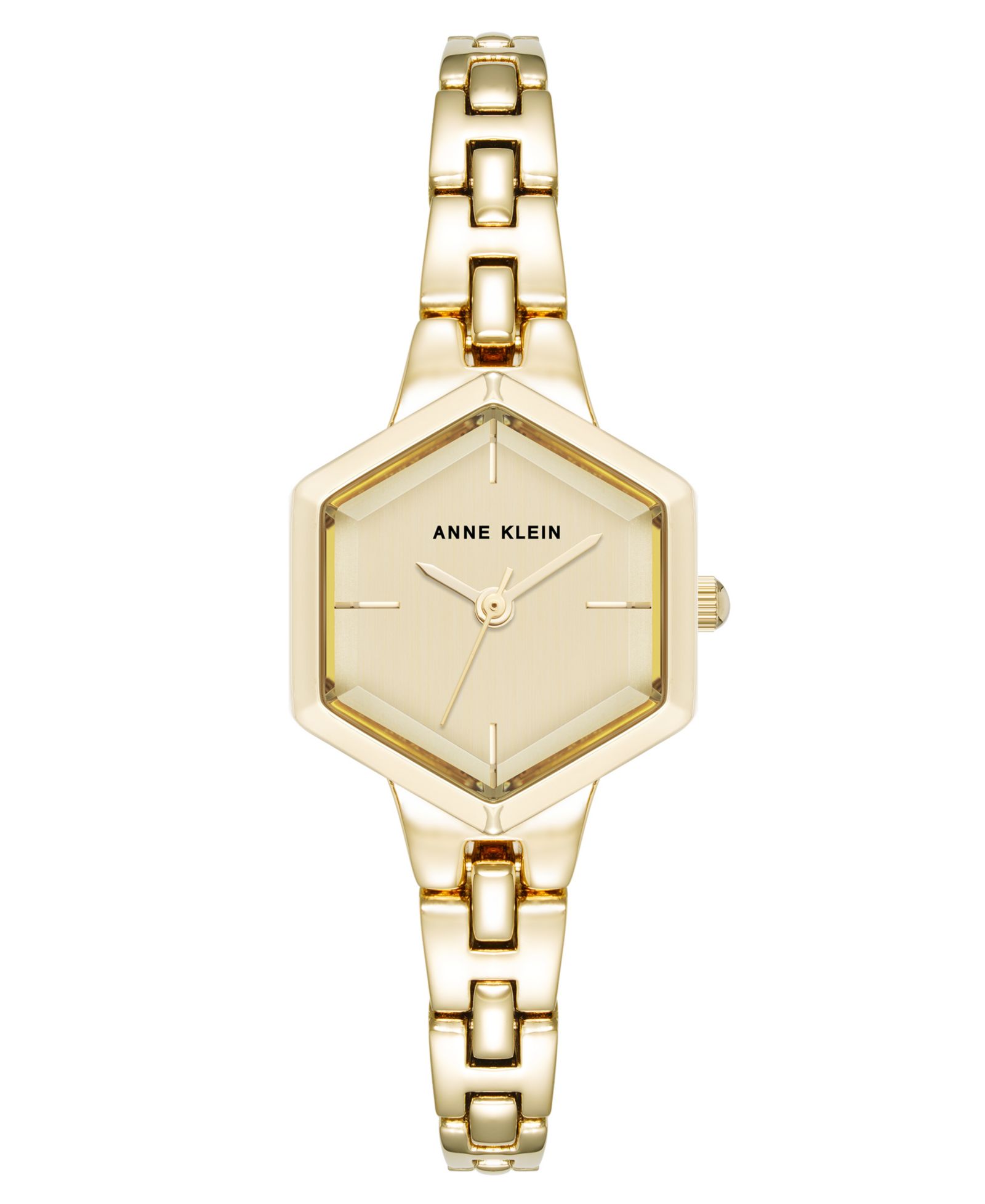 Женские кварцевые часы Anne Klein Petite Hexagonal Gold-Tone Alloy Metal, 21mm
