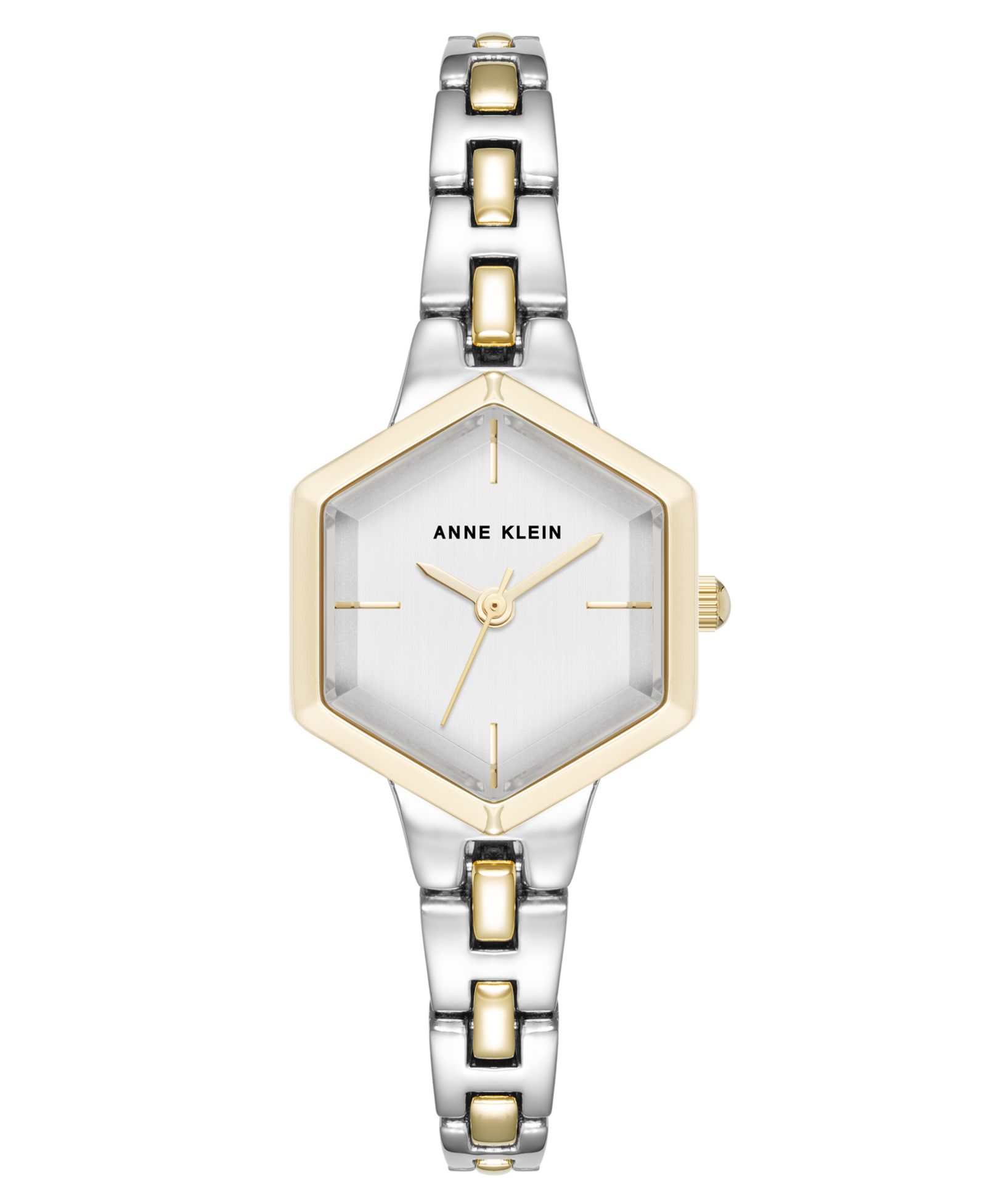Anne Klein Женские кварцевые часы Petite Hexagonal Two-Tone Alloy Metal, 21mm