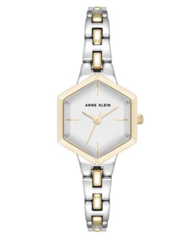 Anne Klein Женские кварцевые часы Petite Hexagonal Two-Tone Alloy Metal, 21mm