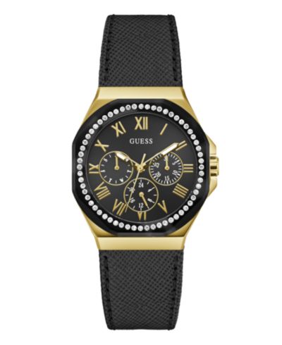 Часы GUESS Women's Multi-Function Black Leather 36mm