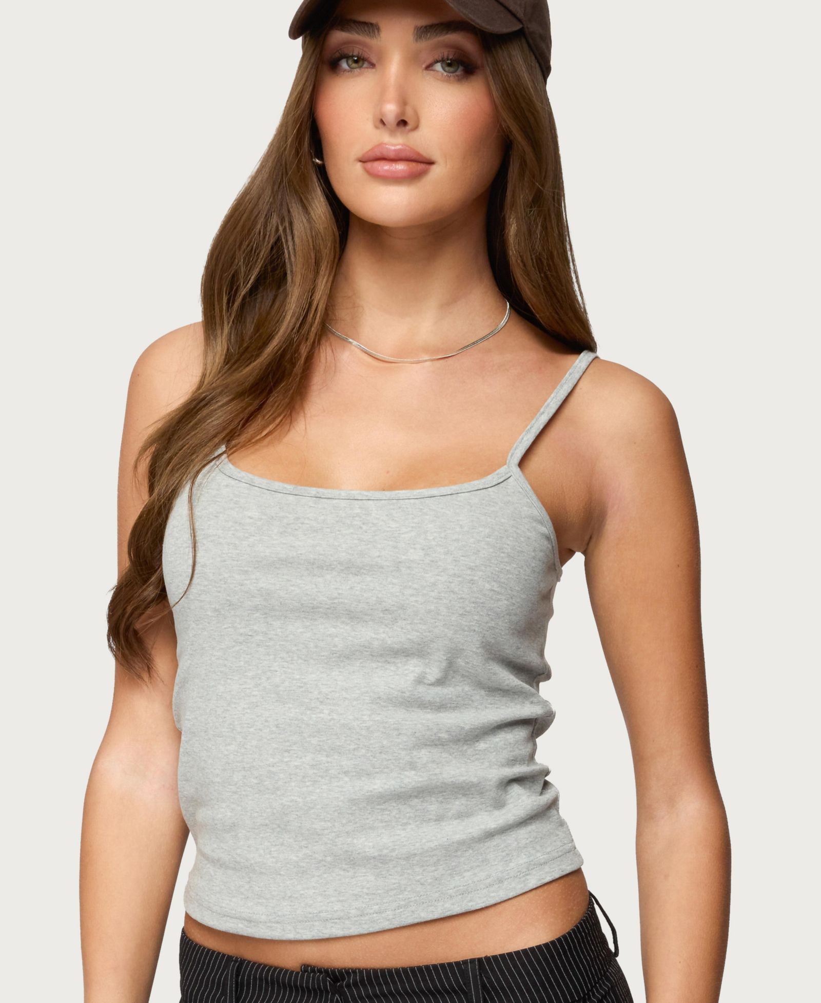 Edikted Women's Striped Henley Tank Top