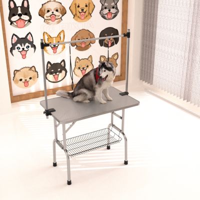 Streamdale Sturdy Foldable Pet Grooming Table with Storage