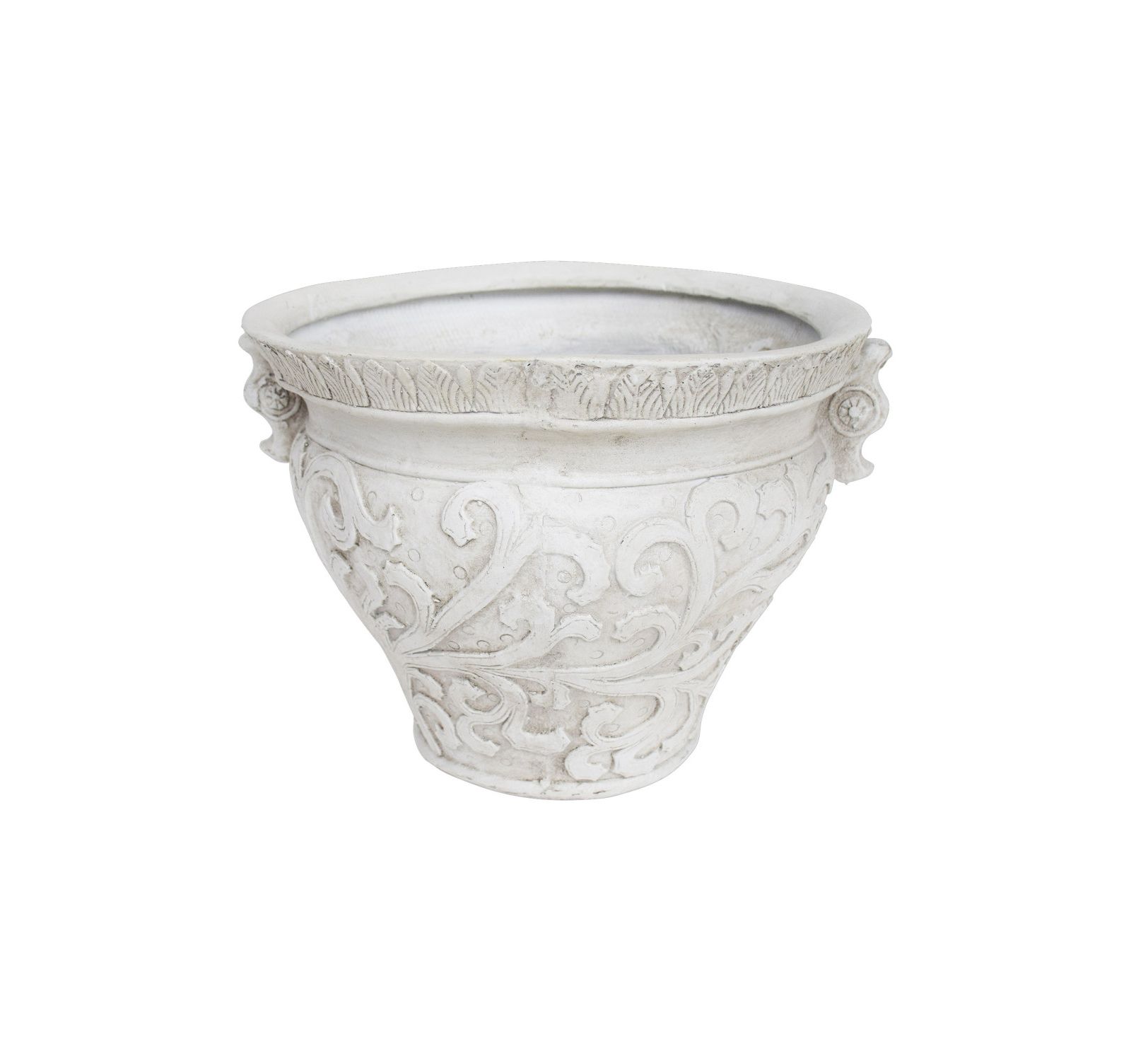 Streamdale Antique White Concrete Planter For Indoor/Outdoor Use