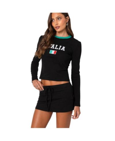 Женская футболка Edikted Italy Long Sleeve