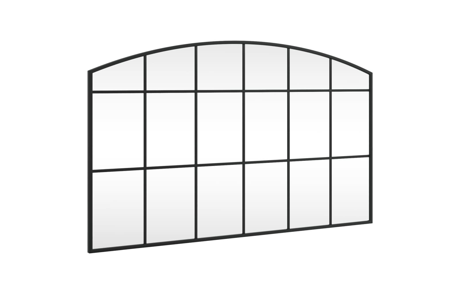 Wall Mirror Black 39.4"x23.6" Arch Iron