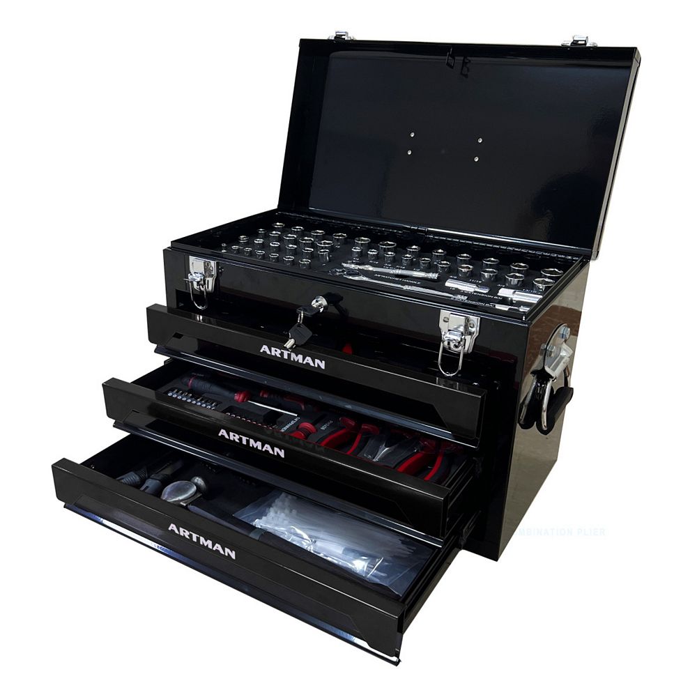 Streamdale Furniture 3 Drawers Tool Box With Tool Set