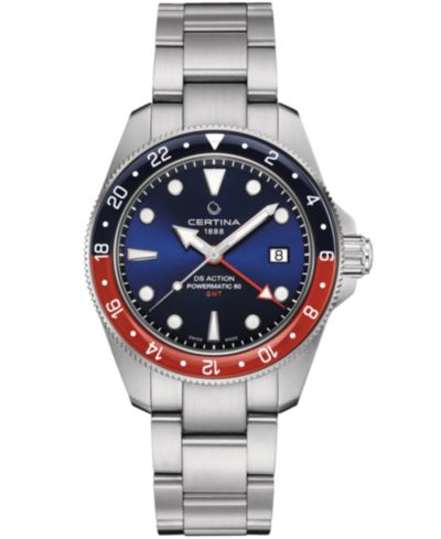 Certina Men's Swiss Automatic DS Action GMT Powermatic 80 Stainless Steel Bracelet Watch 41mm