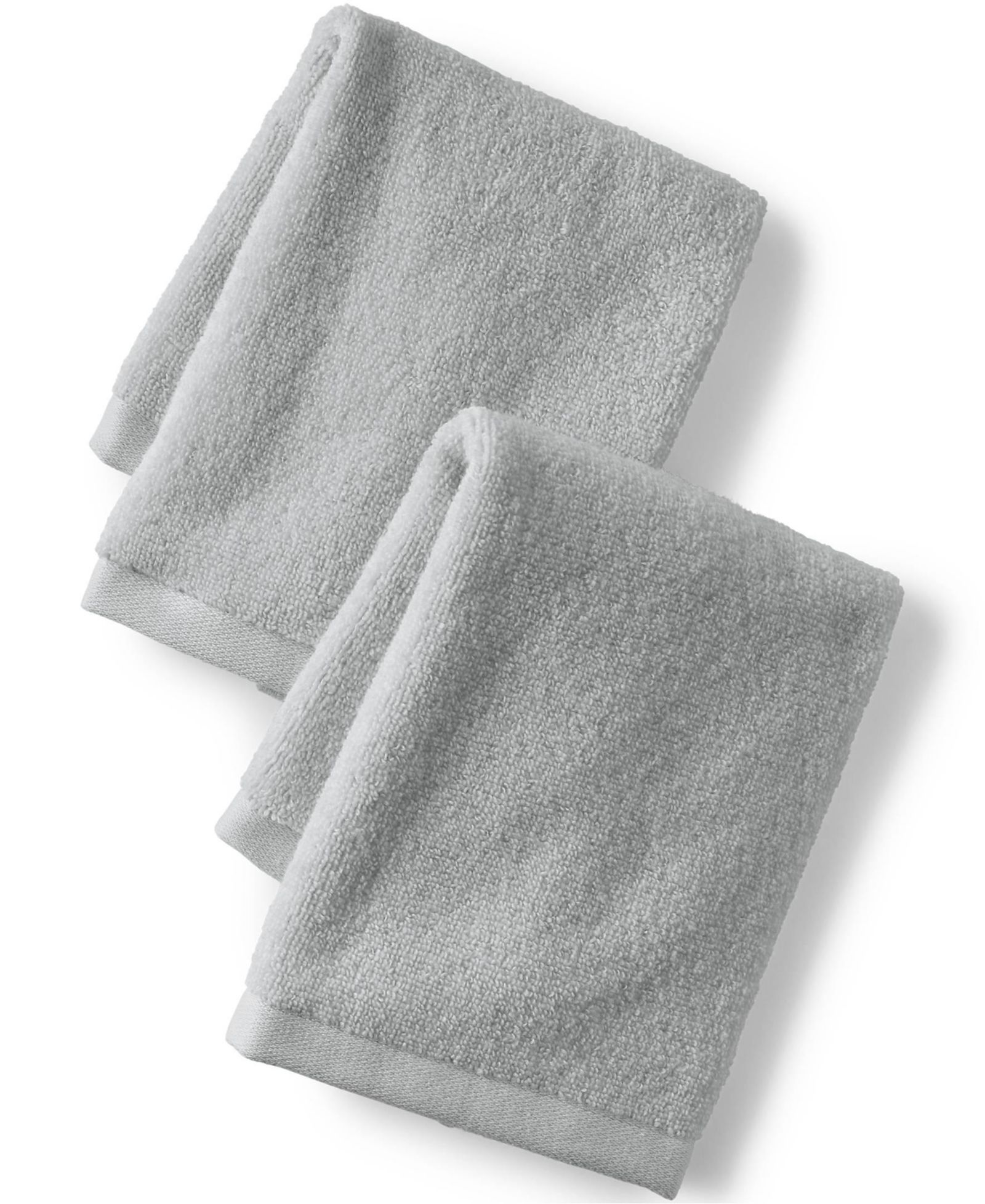 Lands' End Quick-Dry Cotton 2-Piece Washcloth Set