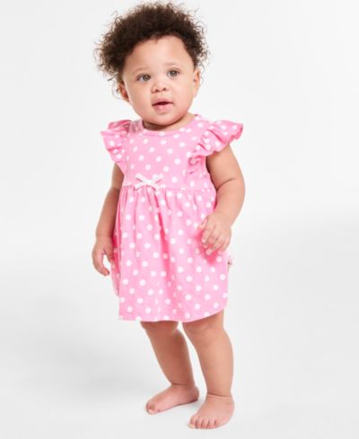 First Impressions Baby Girls Dot-Print Skirted Sunsuit, Exclusively at Macy's