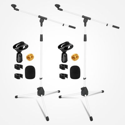 5 Core Ms 080 Adjustable-Height Foldable Tripod Mic Stands, 2-Piece Set
