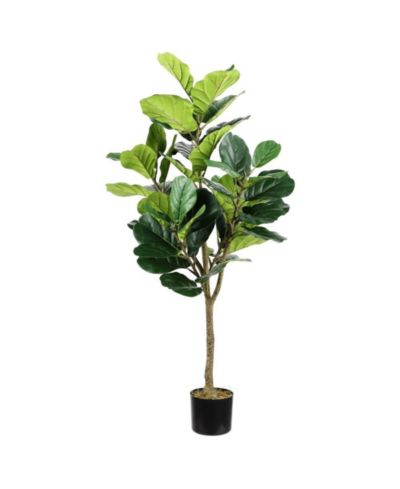 Safavieh Faux Multi Branch Fiddle Leaf Fig 72" Potted Tree