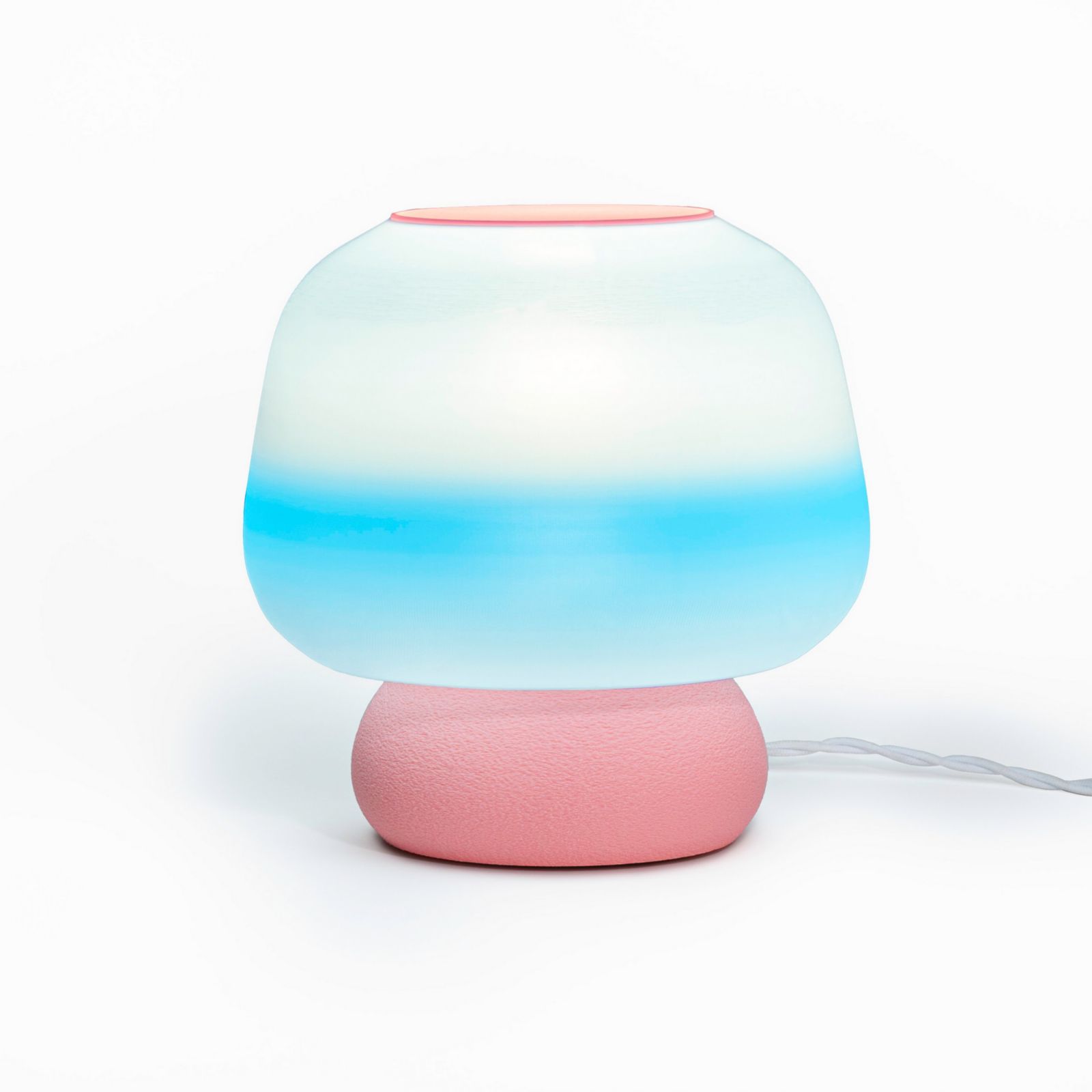 Mushroom Modern Classic Plant-Based PLA 3D Printed Dimmable LED Table Lamp, Blue/White/Light