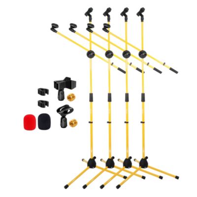 5 Core Dual Boom Arm Microphone Stands, 31" to 76", 4-Pack