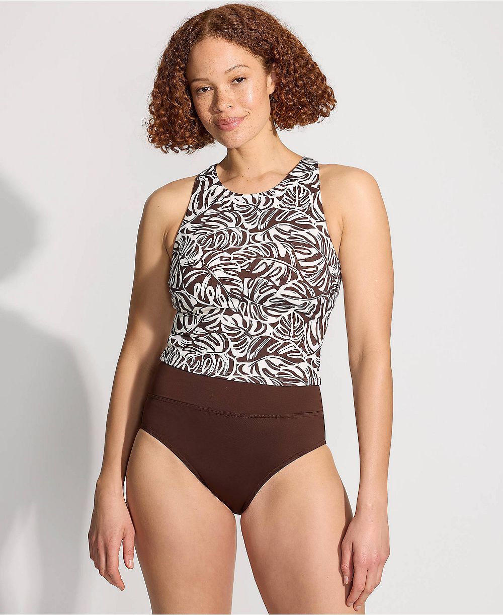 Lands' End Women's High Neck Racerback Midkini Top