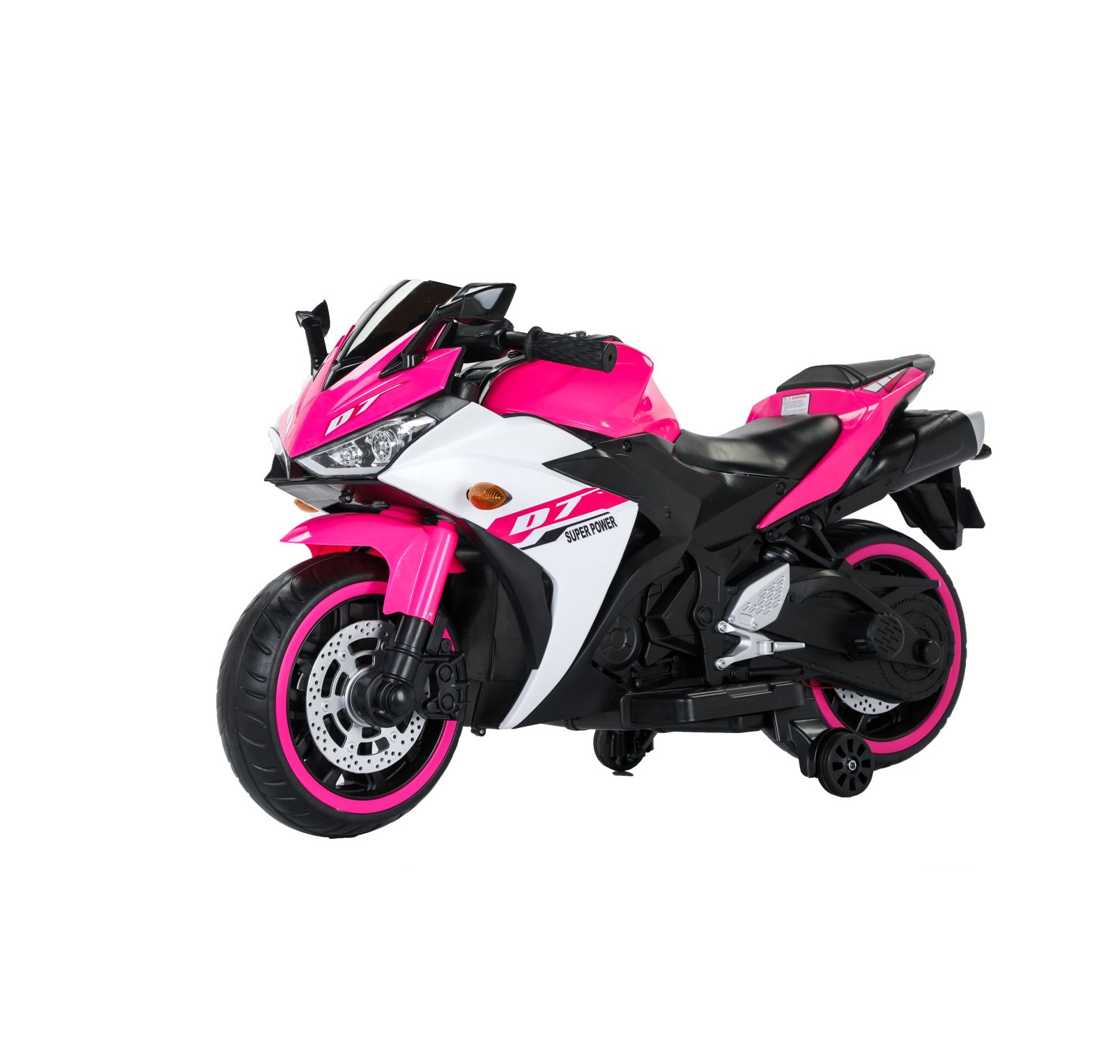 Streamdale Furniture Kids Ride-On Motorcycle with LED Lights and Training Wheels, Ages 3-6