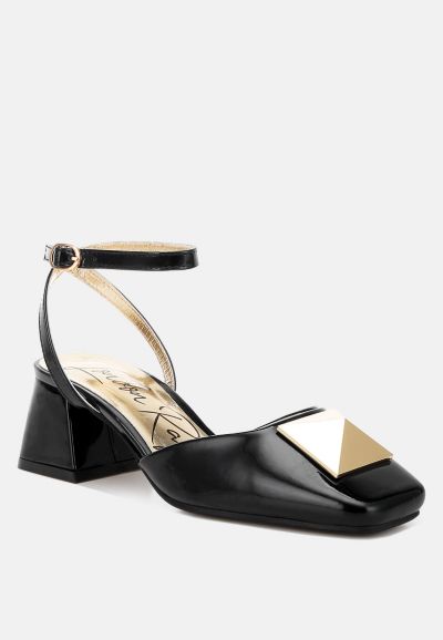 London Rag Womens Griselda Brooch Detail Ankle Strap Sandals
