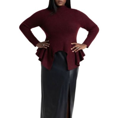 ELOQUII Women's Peplum Sweater