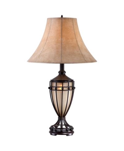 Настольная лампа Franklin Iron Works Cardiff Rustic из шлифованного железа с диммером