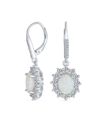 Bling Jewelry серьги-подвески с белым опалом и серебром Sterling Silver Leverback