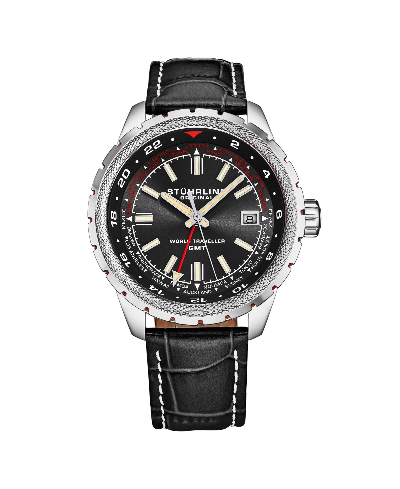 Часы Stuhrling Global Voyager 1014 GMT 42mm World Timer