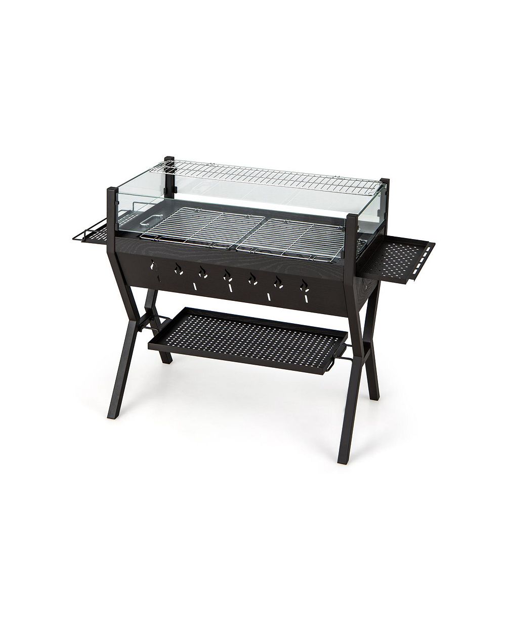 VEBREDA Barbecue Charcoal Grills with Wind Guard Seasoning Racks